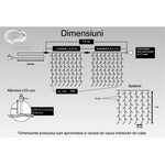 Instalatie Craciun, Tip Perdea, IP44, 13 m x 1 m, 780 LED-uri, Alb rece, cu flash, Transformator, Interconectabila,