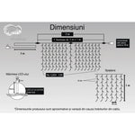 Instalatie Craciun, Tip Perdea, IP44, 2 m x 1 m, 120 LED-uri, Albastru, 8 jocuri de lumini, Transformator,