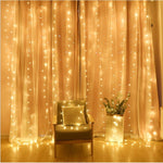 Instalatie Craciun, Tip Perdea, IP44, 2 m x 2 m, 240 LED-uri, Alb cald, cu flash, Transformator, Interconectabila,