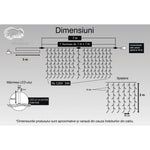 Instalatie Craciun, Tip Perdea, IP44, 2 m x 2 m, 240 LED-uri, Alb cald, cu flash, Transformator, Interconectabila,