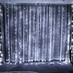 Instalatie Craciun, Tip Perdea, IP44, 2 m x 2 m, 240 LED-uri, Alb rece, cu flash, Transformator, Interconectabila,