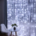 Instalatie Craciun, Tip Perdea, IP44, 2 m x 2 m, 240 LED-uri, Alb rece, cu flash, Transformator, Interconectabila,