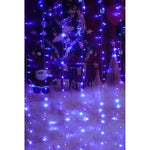 Instalatie Craciun, Tip Perdea, IP44, 2 m x 2 m, 240 LED-uri, Albastru, 8 jocuri de lumini, Transformator cu