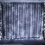 Instalatie Craciun, Tip Perdea, IP44, 3 m x 3 m, 240 LED-uri, Alb rece, cu 8 jocuri de lumini, 31 V, 9W,
