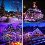 Instalatie Craciun, Tip Perdea IP44, 3m x 1m, 100 Led-uri, Multicolor, USB si telecomanda cu 8 functii, Flippy