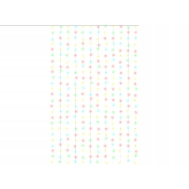 Instalatie Craciun, Tip Perdea IP44, 3m x 3m, 300 Led-uri, Multicolor, USB si telecomanda cu 8 functii, Flippy