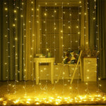 Instalatie Craciun, Tip Perdea, IP44, 4 m x 2 m, 480 LED-uri, Alb cald, cu flash, Transformator, Interconectabila,