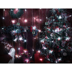 Instalatie Craciun, Tip Perdea, IP44, 6 m x 1 m, 360 LED-uri, Alb rece, 8 jocuri de lumini, Transformator,