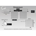 Instalatie Craciun, Tip Perdea, IP44, 6 m x 2 m, 720 LED-uri, Albastru, cu flash, Transformator, Interconectabila,