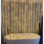 Instalatie Craciun, Tip Perdea, IP44, 8 m x 2 m, 960 LED-uri, Alb cald, 8 jocuri de lumini, Transformator,