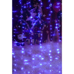 Instalatie Craciun, Tip Perdea, IP44, 8 m x 2 m, 960 LED-uri, Albastru, 8 jocuri de lumini, Transformator cu