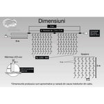Instalatie Craciun, Tip Perdea, IP44, 8 m x 2 m, 960 LED-uri, Albastru, cu flash, Transformator, Interconectabila,