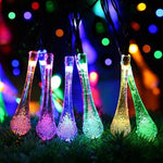 Instalatie Craciun, Tip Picaturi, 20 Led-uri, 5 metri, Multicolor, Energie solara, Senzor de lumina, Flippy