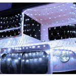 Instalatie Craciun, Tip Plasa, 12 m x 1.5 m, 960 LED-uri, Alb rece, 8 jocuri de lumini, Transformator cu telecomanda,