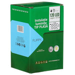 Instalatie Craciun tip plasa, cu transformator 31V, 1.5 m x 1.5 m, Alb Cald, 120 LED-uri V5, 8 jocuri de lumini, fir