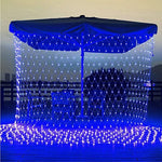 Instalatie Craciun, Tip Plasa, IP 44, 18 x 1 m, 720 LED-uri, Albastru, 8 jocuri de lumini, Transformator cu