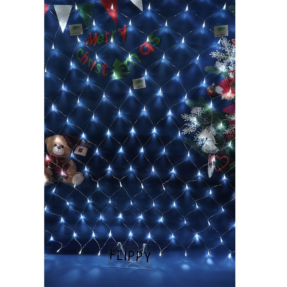 Instalatie Craciun, Tip Plasa, IP 44, 20 x 1 m, 1040 LED-uri, Alb rece, 8 jocuri de lumini, Transformator cu