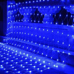 Instalatie Craciun, Tip Plasa, IP 44, 20 x 1 m, 800 LED-uri, Albastru, 8 jocuri de lumini, Transformator cu