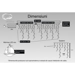 Instalatie Craciun Turturi, IP44, 36 m, 1050 Led-uri ,Perdea Franjurata, Alb cald, 8 jocuri de lumini, Transformator 31