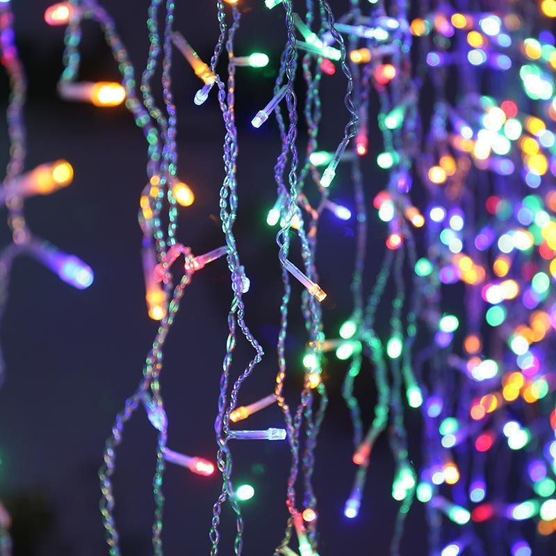 Instalatie Craciun Yoto, Tip Franjuri/Turturi, 12 m, 300 LED-uri, Prelungitor 1.5 m, 8 Jocuri de Lumini,
