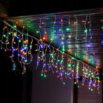 Instalatie Craciun Yoto, Tip Franjuri/Turturi, 12 m, 300 LED-uri, Prelungitor 1.5 m, 8 Jocuri de Lumini,