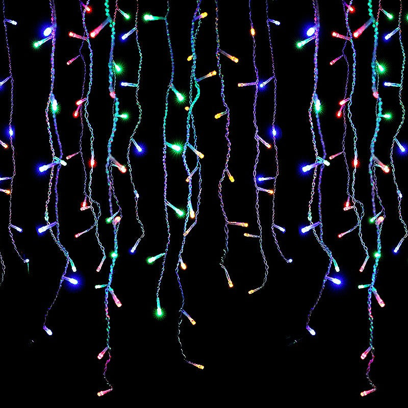 Instalatie Craciun Yoto, Tip Franjuri/Turturi, 4 m, 120 LED-uri, Prelungitor 1.5 m, 8 Jocuri de Lumini,
