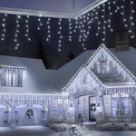 Instalatie Craciun Yoto, Tip Franjuri/Turturi, 4 m, 120 LED-uri, Prelungitor 1.5 m, 8 Jocuri de Lumini,