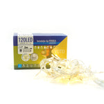 Instalatie Craciun Yoto, Tip Perdea, 2 m x 1 m, 120 LED-uri, Prelungitor 1.5 m, 8 Jocuri de Lumini, Interconectabila,