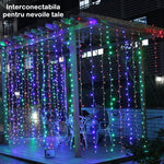 Instalatie Craciun Yoto, Tip Perdea, 3 m x 2 m, 240 LED-uri, Prelungitor 1.5 m, 8 Jocuri de Lumini, Interconectabila,