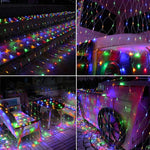 Instalatie Craciun Yoto, Tip Plasa, 1.2 m x 1.2 m, 80 LED-uri, Prelungitor 1.5 m, 8 Jocuri de Lumini, Interconectabila,