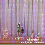 Instalatie Craciun Yoto, Tip Plasa, 1.5 m x 1.5 m, 120 LED-uri, Prelungitor 1.5 m, 8 Jocuri de Lumini,