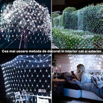 Instalatie Craciun Yoto, Tip Plasa, 2 m x 2 m, 160 LED-uri, Prelungitor 1.5 m, 8 Jocuri de Lumini, Interconectabila,