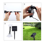 Instalatie Solara 4 m, 28 Led-uri cu Ornament tip picatura de apa, Liniara, 600 mAh, Fir negru, Interior, Exterior,