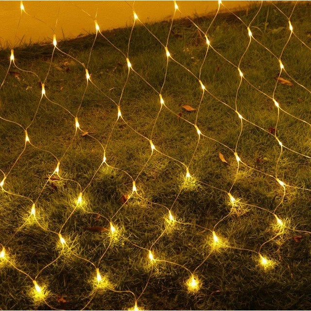 Instalatie de Craciun, Flippy®, Tip Plasa, 1.5 x 1.5 m, 120 LED-uri, Interconectabila, Alb Cald