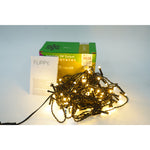 Instalatie de Craciun Flippy® Tip Turturi, Franjuri cu Flash, Sectiune 3 m, 96 LED-uri, Interconectabila, Fir Negru,
