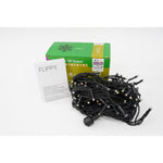 Instalatie de Craciun Flippy® Tip Turturi, Franjuri cu Flash, Sectiune 4 m, 132 LED-uri, Interconectabila, Fir Negru,