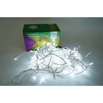 Instalatie de Craciun Flippy® Tip Turturi, Franjuri cu Flash, Sectiune 4 m, 132 LED-uri, Interconectabila, Fir Alb, Alb
