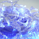 Instalatie de Craciun, Flippy®, Tip Turturi, Sectiune 5 m, 143 LED-uri, 8 Jocuri de Lumini, Fir Alb, Lumina Albastra,