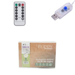 Instalatie de Craciun Liniara, Flippy®, Tip Liniara, Fir Cupru, 8 Jocuri de Lumini, cu Telecomanda, 10 m, 100 Led-uri,