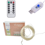 Instalatie de Craciun Liniara, Flippy®, Tip Liniara, Fir Cupru, 8 Jocuri de Lumini, cu Telecomanda, 10 m, 100 Led-uri,
