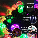 Instalatie de Craciun Liniara RGRB Yoto, 10 m, din care 1 m Prelungitor 220V, 40 LED, Model Diamante, Utilizare