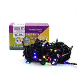 Instalatie de Craciun liniara Yoto, 10 m, din care 1 m cablu priza 220V, 100 LED, 8 jocuri de lumini, beculet in 6