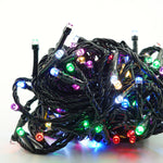 Instalatie de Craciun liniara Yoto, 10 m, din care 1 m cablu priza 220V, 100 LED, 8 jocuri de lumini, pentru interior,