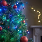Instalatie de Craciun liniara Yoto, 17 m, din care 1 m cablu priza 220V, 200 LED, 8 jocuri de lumini, controler, fir