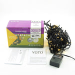 Instalatie de Craciun liniara Yoto, 24 m, din care 1 m cablu priza 220V, 300 LED, 8 jocuri de lumini, beculet in 6