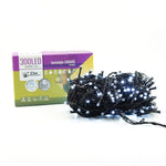 Instalatie de Craciun liniara Yoto, 24 m, din care 1 m cablu priza 220V, 300 LED, 8 jocuri de lumini, beculet in 6