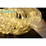 Instalatie luminoasa de Craciun tip furtun luminos, 300 LED-uri, 32 metri lungime, 8 programe, 2 metri prelungitor,