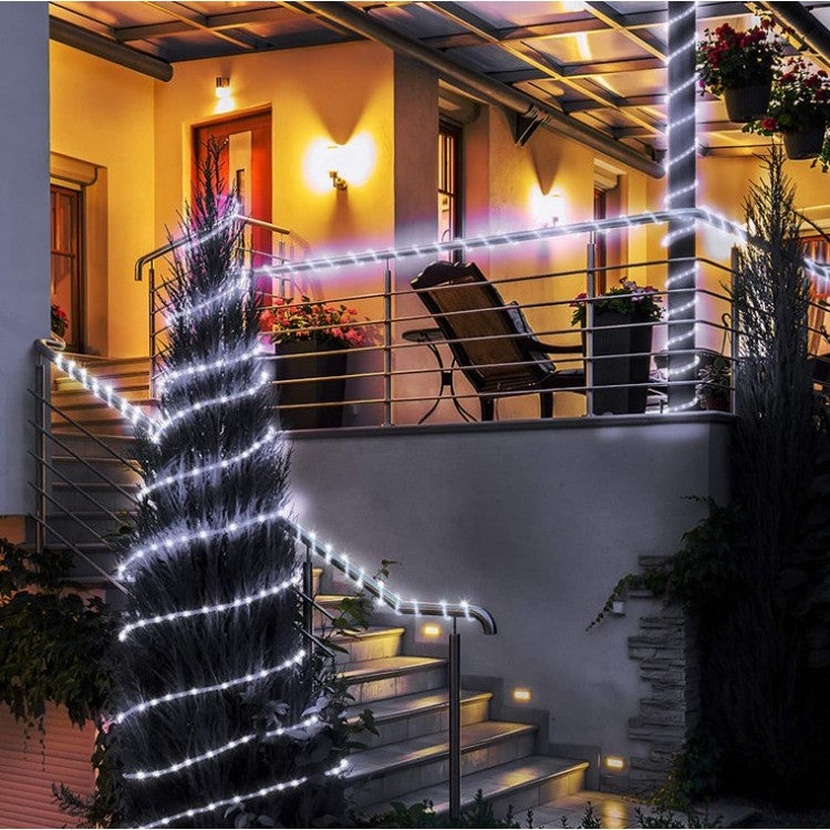 Instalatie luminoasa de Craciun tip furtun luminos, 300 LED-uri, 32 metri lungime, 8 programe, 2 metri prelungitor,