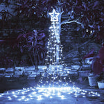 Instalatie Tip Perdea Pentru Pomul De Craciun, Cu Stea Luminoasa, Flippy , 350 LED-uri, Conectare La Retea,