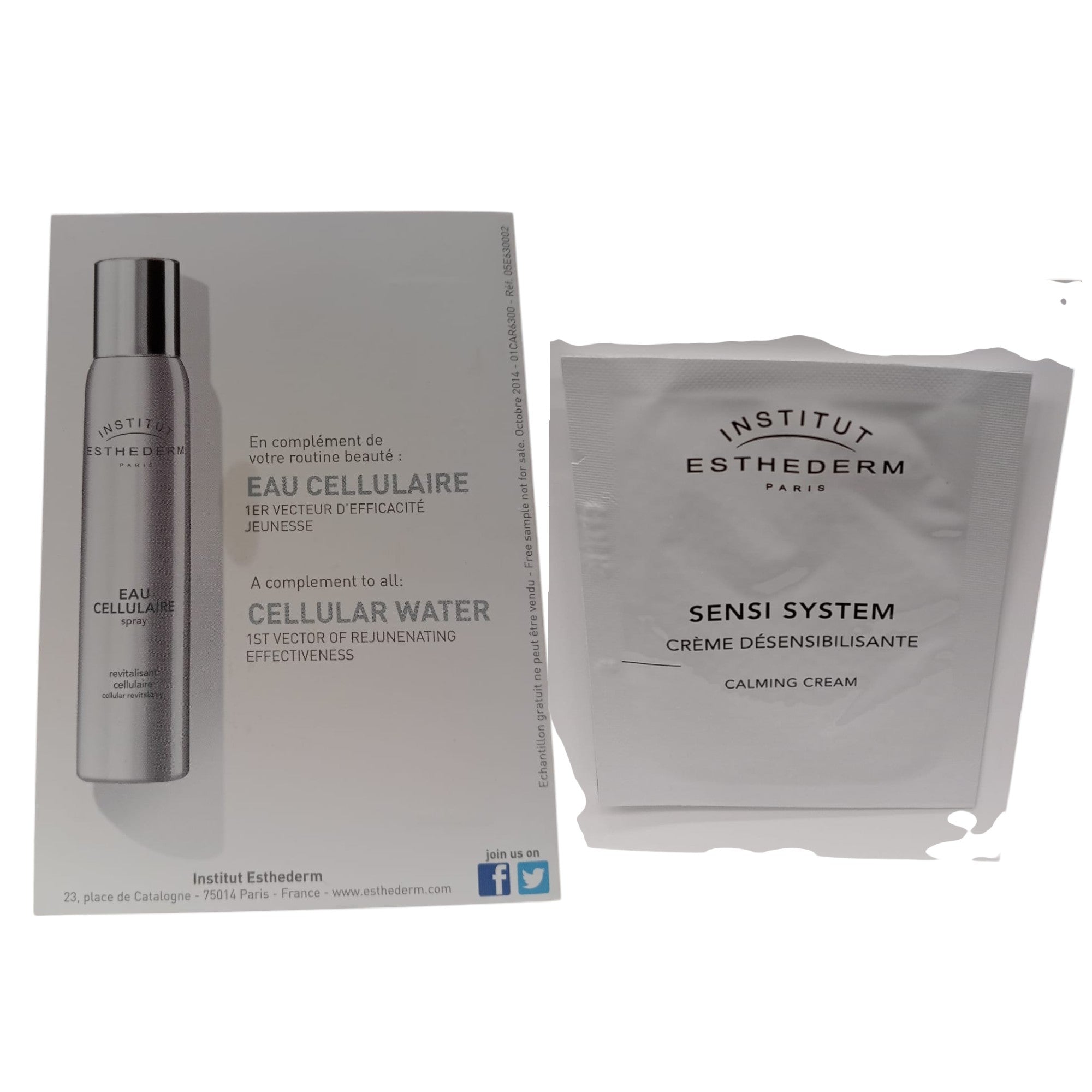 Institut Esthederm, Sensi System, Calmant, Zi & Noapte, Smântână, Pentru față, 2 ml *Mostră - Olmarkt